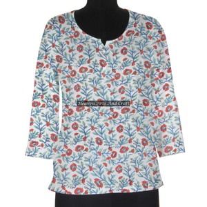 Elegante Look Mujeres Vestido Casual Bloque de mano Impreso Manga Maxi Estándar O Cuello Corto 100% Vestido de algodón Oem - Product Image 1