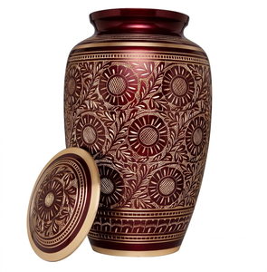 Handcrafted Brass Cremation Urn For Human Ashes Metal Burial Jar Keepsake Urns <b>Memorial</b> Funeral Urns Premium Luxury Quality Urns - Product Image 1