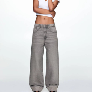 Autumn Streetwear Baggy <b>Jeans</b> Women Custom Color Size <b>Elastic</b> Waist Custom Logo Blue Quick Dry Best Quality - Product Image 4