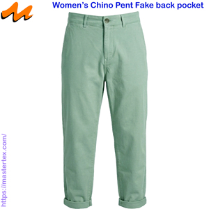 Womens Denim Chino Loose Fit Mid Waist Casual Breathable Washable Summer Spring Pants Ctn Spandex Fabric 6.64 OZ - Product Image 2