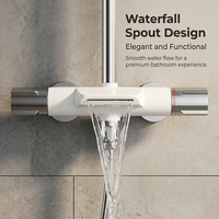 Ensemble de douche cascade en laiton massif, mitigeur 3 voies, robinet de douche à double poignée, système de salle de bain chaud/froid