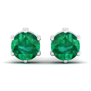 REYES Elegant 925 <b>Sterling</b> <b>Silver</b> 2 Carat Emerald Gemstone <b>Earrings</b> For Women GRA Certified Moissanite Screw Back <b>Stud</b> <b>Earrings</b> - Product Image 3