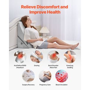 Almohada Ortopédica Ajustable en Forma de Cuña para Cama, Espuma de Alta Densidad 25D, Funda Lavable Suave para Uso en Oficina - Product Image 5
