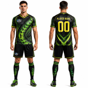Conjunto de Uniforme de Fútbol al por Mayor, Ligero, de Microfibra de Poliéster, Transpirable, con Gestión de la Humedad, Flexible, para el Rendimiento del Equipo - Product Image 1