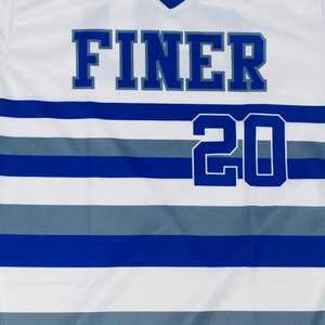 Finer Striped Baseball Jersey Women White Blue Sublimation Polyester Short Sleeve Casual Athletic Shirt Stylish Fit - Product Image 3