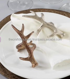 Anillo de servilleta de asta de plata de alta calidad al por mayor servilleteros anillos de tejido para Decoración de mesa - Product Image 3