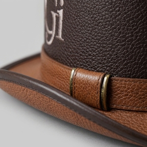 Chapeaux Bob en Cuir Pleine Fleur Véritable Personnalisables avec Logo OEM pour Hommes et Femmes, Style Vintage Steampunk, Vente en Gros - Product Image 6