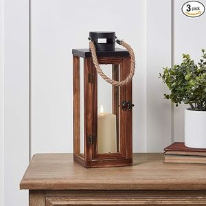 <b>Christmas</b> Handmade Wooden Vintage <b>Lantern</b> for Candle Holder Decoration - Product Image 3