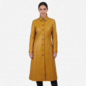 Abrigo de Cuero Genuino para Mujer, Gabardina Larga de Invierno, Abrigo Vintage, Abrigo Largo de Plumón para Mujer - Product Image 6