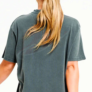 Fabricantes de Pakistán, Camisetas para Mujer al por Mayor, Camisetas de Color Gris para Unisex, Corte Regular, Lisas, Teñidas, Camisetas de Marca para Mujer - Product Image 5