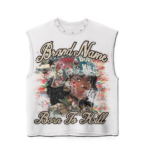 Camisetas de hombre TAHAD 2026 personalizadas, de gran tamaño, estampadas, de 300 g/m², con dobladillo desgastado, hombros caídos y corte holgado - Product Image 4