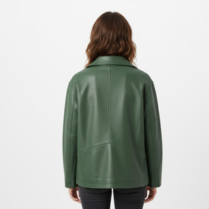 Casual Coat Women Vintage Style Sheep Skin <b>Jacket</b> OEM Factory Supplier Wholesale Custom Made Biker Outerwear Stylish <b>Winter</b> - Product Image 3