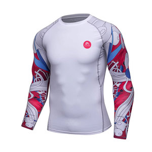 Fitness <b>Compression</b> <b>Shirts</b> <b>Men</b> Long Sleeve Solid Eco-Friendly Quick Dry Breathable Fabric Regular Fit Running Cycling Gym - Product Image 1