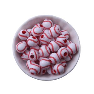 12MM 500 pièces par Lot acrylique gros trous Sport basket-ball Baseball <span class=keywords><strong>Tennis</strong></span> perles pour enfants bijoux à bricoler soi-même décoration de mode - Product Image 1