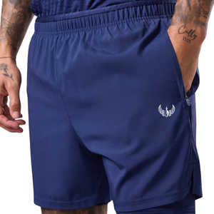 Pantalones Cortos Deportivos 2 en 1 para Hombre, Color Azul Rey, con Forro de Compresión, Ropa Deportiva para Gimnasio, Correr, Entrenamiento, Ropa Deportiva Activa de Alto Rendimiento - Product Image 1
