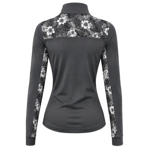 Camiseta Deportiva de Manga Larga para Mujer, Diseño Floral en las Mangas, con Cierre de Cremallera, para Entrenamiento y Actividades al Aire Libre - Product Image 2