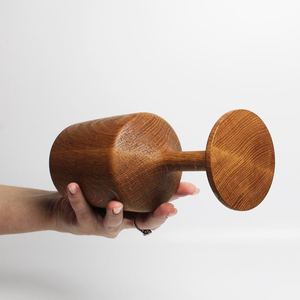 AZ ENTERPRISES Verres à vin en bois faits à la main, écologiques, modèle AZE-WG035, lot de 2, capacité 250 ml, design moderne, pour cocktails et fêtes - Product Image 2