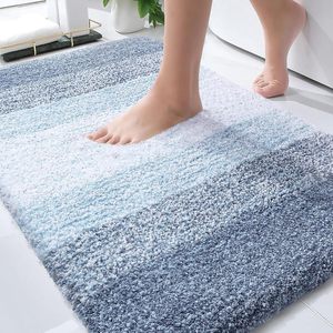 Hot Selling 17"x24" Microfiber Bath <b>Mat</b> Super Absorbent Non-Slip Floor Thick Plush Shaggy Tufted <b>Bathroom</b> Rug Washable Hotel - Product Image 1