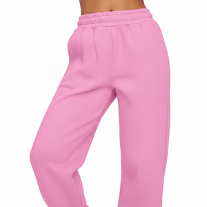 Ensemble de survêtement pour femme surdimensionné avec logo personnalisé, sweat à capuche en molleton et pantalon de jogging, deux pièces, rose uni, tenue décontractée - Product Image 6