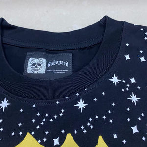 T-shirt à col rond de haute qualité, design tendance, noir, hip-hop, en coton, t-shirts graphiques pour hommes - Product Image 2