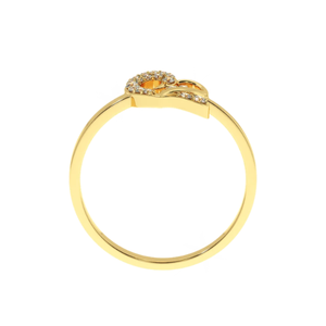 AJRETAIL Bague de promesse avec cœurs entrelacés, diamants naturels de 0,13 ct, plaqué or rose, couleur HI, clarté VS-SI - Product Image 4