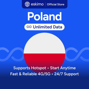 eSIM เอสกิโม โปแลนด์ อันลิมิเต็ด สำหรับ 2 วัน ข้อมูลเดินทางความเร็วสูง 5G/4G ไม่ต้องใช้ซิมการ์ดแบบกายภาพ พร้อมบริการช่วยเหลือตลอด 24 ชั่วโมงทุกวัน S-POU-2D ดิจิทัล - Product Image 1