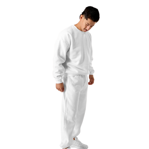 Pantalones Deportivos Unisex Blancos de Felpa, Mezcla de Algodón Grueso, Puños Elásticos, Pantalones Deportivos, Suministro al por Mayor Personalizado OEM - Product Image 4