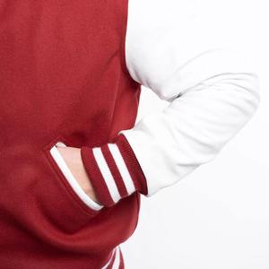 Veste universitaire unisexe bordeaux et blanc, style preppy, boutonnée, coupe classique, col montant, couleur unie, coupe-vent, idéale pour l'hiver - Product Image 5