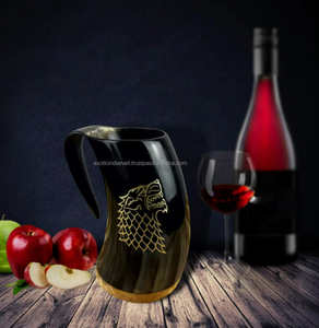 Jarra de cuerno de búfalo pulido de gran calidad, tazas de cerveza artesanales religiosas inspiradas en animales naturales, recuerdo de cuerno para beber vikingo - Product Image 6