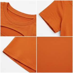 T-shirt de sport pour femme OEM en polycoton 180 GSM, séchage rapide, extensible, col rond, vente en gros - Product Image 4