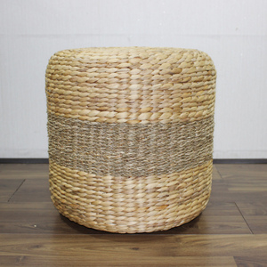Artex Dong Thap Water Hyacinth <b>Ottoman</b> Pouf <b>Stool</b> Durable Braided Home Seating - Product Image 1