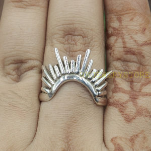 Anillo de Plata de Ley 925 con Alas de Ángel, Hecho a Mano, Diseño de Pluma, Banda Abierta Ajustable, Joyería Boho, Regalo para Mujeres, Hombres, Unisex - Product Image 2