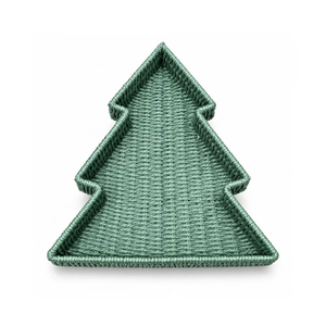Bandeja de servir decorativa en forma de árbol de Navidad, tejida con hierba marina, para exhibición, venta al por mayor desde Vietnam - Product Image 1