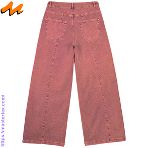 Pantalon décontracté pour femme Master Textile, coupe large, taille mi-haute, avec empiècements et surpiqûres, en tissu extensible respirant, idéal pour toutes les saisons et les occasions. - Product Image 2