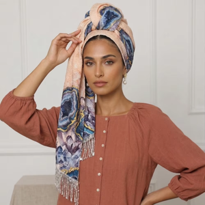High Grade Custom Printed <b>Square</b> <b>Scarf</b> With Tassel Soft Lightweight Womens Fashion Headscarf OEM Manufacturer - Product Image 1