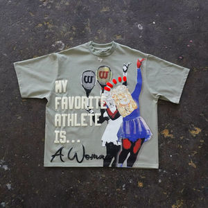 ผู้ผลิตเสื้อยืดทรงบ็อกซี่ผ้าฝ้ายพิมพ์ลายซิลค์สกรีน 3 มิติ แบบกำหนดเอง เนื้อผ้าหนา ระบายอากาศได้ดี แห้งเร็ว ป้องกันรอยยับ เหมาะสำหรับฤดูร้อน - Product Image 5