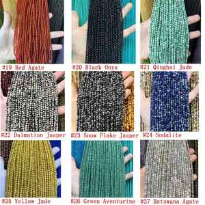 ลูกปัดหินธรรมชาติ อาเกต หยก ลาพิส ลาซูลี การ์เนต ขนาด 2 มม. 3 มม. ทรงกลม สำหรับทำเครื่องประดับ - Product Image 4