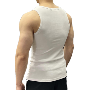 Camisetas de Gimnasio de Alta Calidad para Hombre, Cuello Redondo, Secado Rápido, Transpirables, Singlet Deportivo Informal, Tejido de Algodón Acanalado con Bordado - Product Image 4