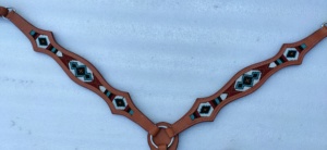 Collier de poitrine en cuir véritable de vachette style western, personnalisable, léger, orné de perles, saisonnier, vente en gros OEM/ODM - Product Image 4