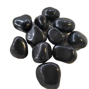 Guijarros de piedra natural brillante MMArt, máquina negra azabache pulida, respetuosa con el medio ambiente, modelo de 20 lb para decoración de paisajes y jardines - Product Image 2