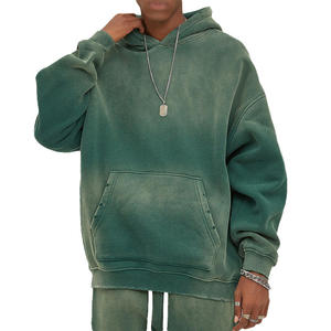 Sweat à capuche délavé pour homme, en mélange de coton, style vintage, épais, décontracté, streetwear, pour le quotidien - Product Image 4