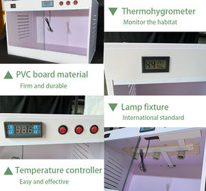 Sistema di Rack per Rettili in PVC Grande, Impilabile, Nero/Bianco, Kit di Montaggio per Allevamento di Pitoni Reali e Lucertole, Recinto per Animali Domestici - Product Image 2