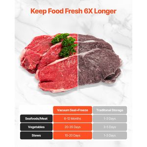 Máquina selladora al vacío compacta 7 en 1 automática de 120W Fast-C para ahorrar alimentos con bolsas y rollos - Product Image 6