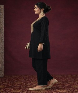 Conjunto de Top y Pantalón de Rayón Moderno con Bordado de Lentejuelas, Ropa Festiva, Precio al por Mayor, Prenda Étnica, Multicolor, Algodón de Secado Rápido - Product Image 3