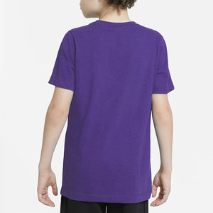 Camiseta de manga corta para hombre, color morado, cuello redondo, estampado frontal con letras, transpirable, informal, con hombros caídos, de fábrica. - Product Image 2