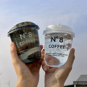 Vasos Desechables Transparentes en Forma de U de 12oz, 16oz y 22oz con Logotipo Personalizado YAMAT, Vasos de Plástico PET Transparente con Tapas de Domo para Café y Boba - Product Image 2