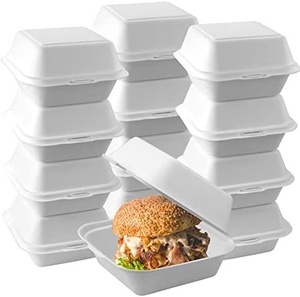 Sugarcane Fiber Burger Box for <b>Takeaway</b> and Meal Delivery 6x6 Inches Burger Boxes for Food Snacks and Savory Food Service Meal - Product Image 1