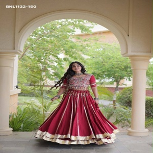 Lehenga de Rayón de Alta Calidad de 14 kg con Volantes y Encaje Gota Patti - Blusa Preconfeccionada con Bordado y Dori Latkan, Moda Femenina - Product Image 1
