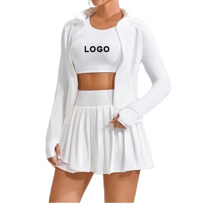 Women's Yoga Set Zip Up Hoodie Crop <b>Top</b> And Drawstring Shorts <b>Top</b> <b>High</b> Elastic Waist Shorts Seamless Spandex Polyester - Product Image 2