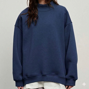 Sweat-shirts personnalisés pour femmes, automne/hiver, imprimés, col montant, en molleton de coton premium, manches longues, logo sur le devant, pull décontracté - Product Image 6